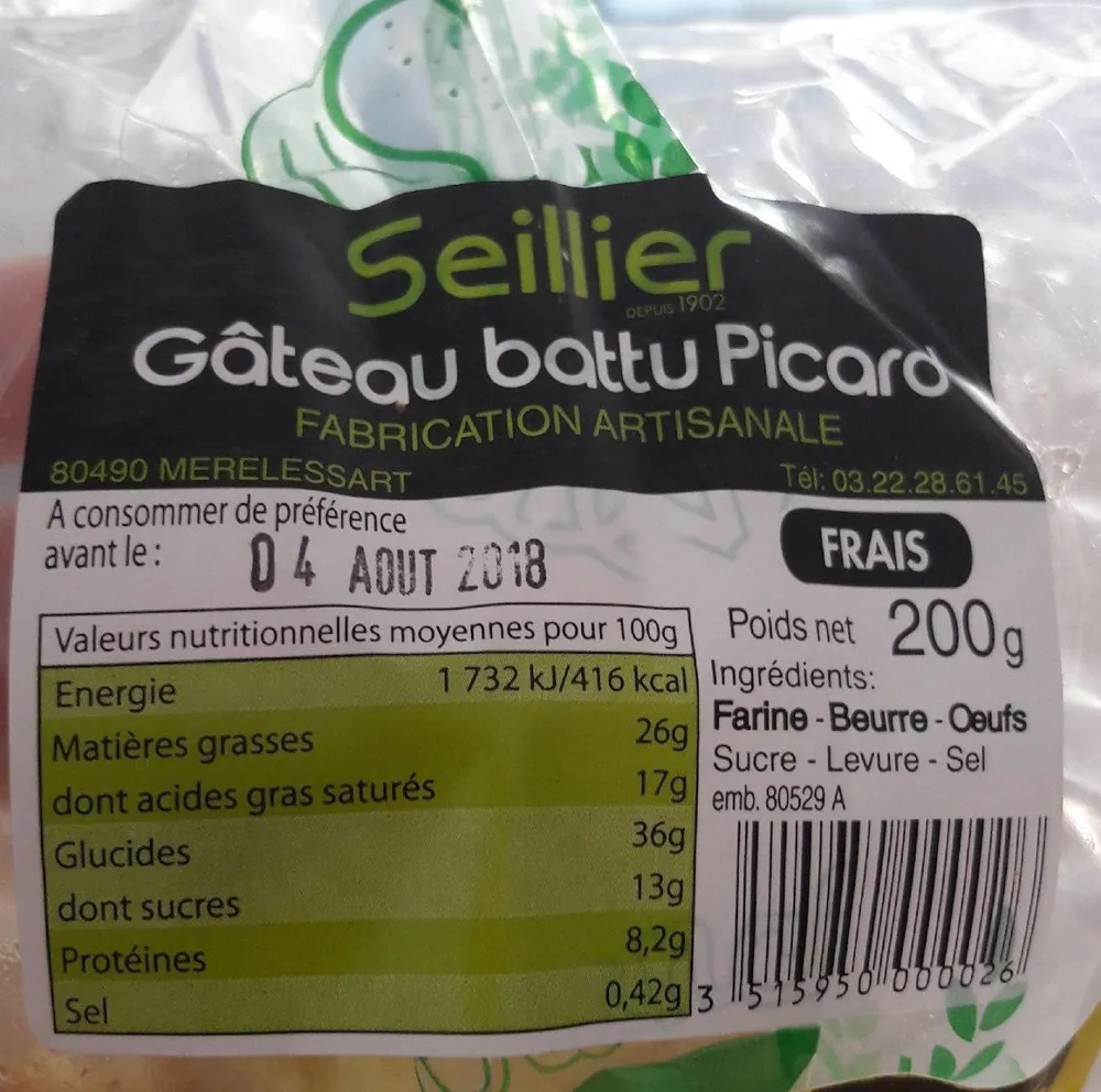 Gâteau battu picard