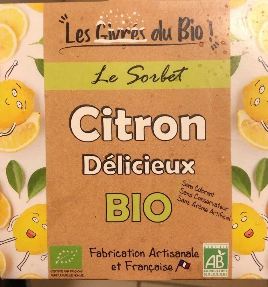 Le sorbet citron delicieux bio