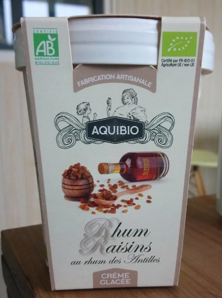 Crème glacée rhum raisin