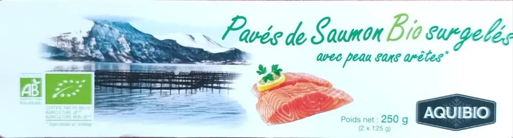 Pavés de Saumon Bio surgelés avec peau sans arêtes*