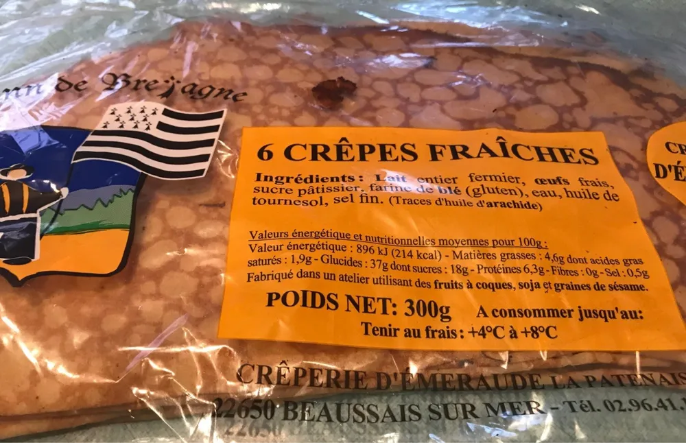 6 Crêpes fraîches Crêperie d'Emeraude