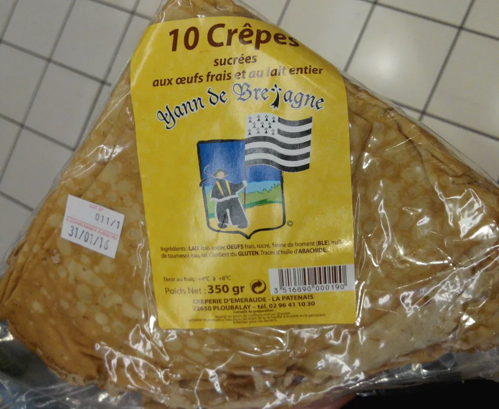 10 Crêpes sucrées aux œufs frais et au lait entier