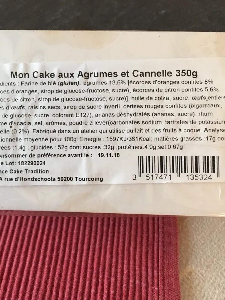 Mon Cake aux Agrumes et Cannelle