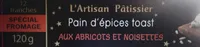 Toast pain d'épice abricot noisettes Spécial Foie Gras