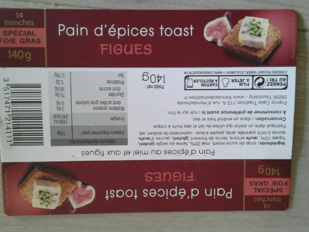 Pain d épice aux figues et miel