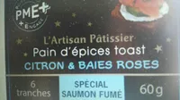 Pain d'épices toast au citron et baies roses