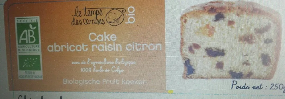 Cake abricot raisin citron
