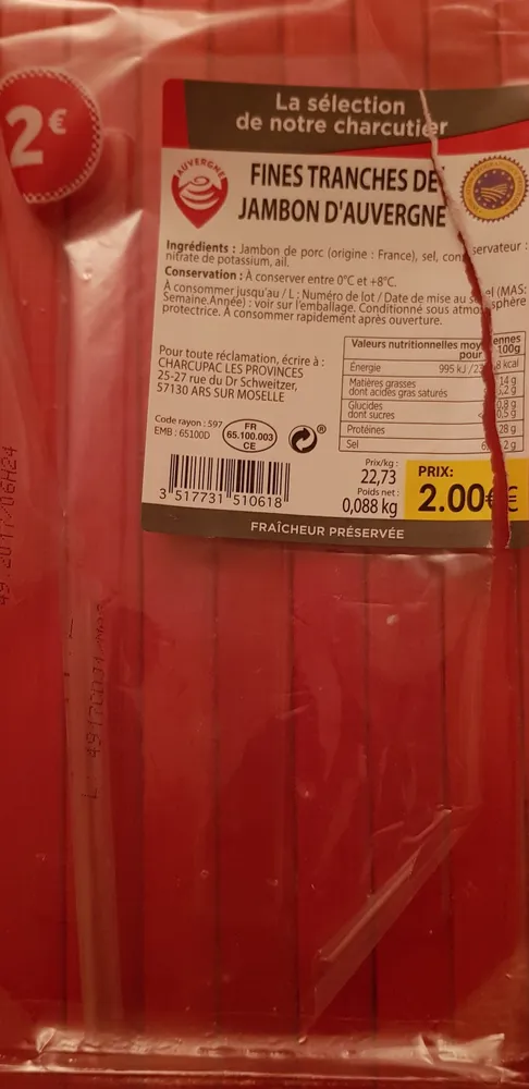 Jambon Sec d'auvergne