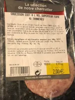 Saucisson cuit a l'ail superieur fume 10 tranches