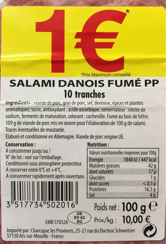 Salami danois fumé PP