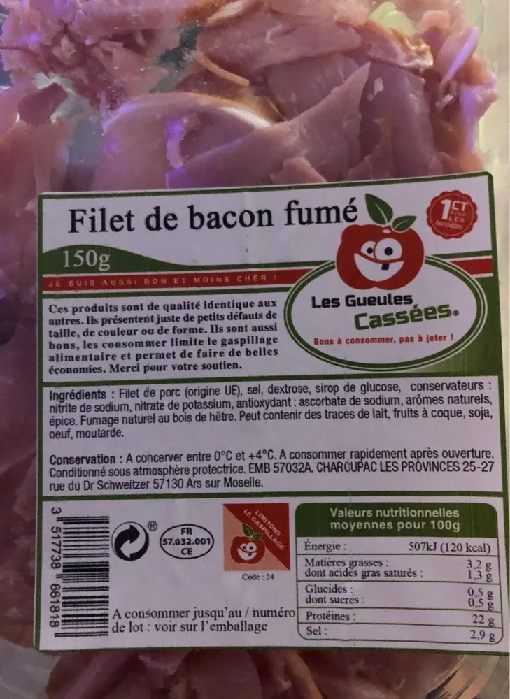 Filet de bacon fumé