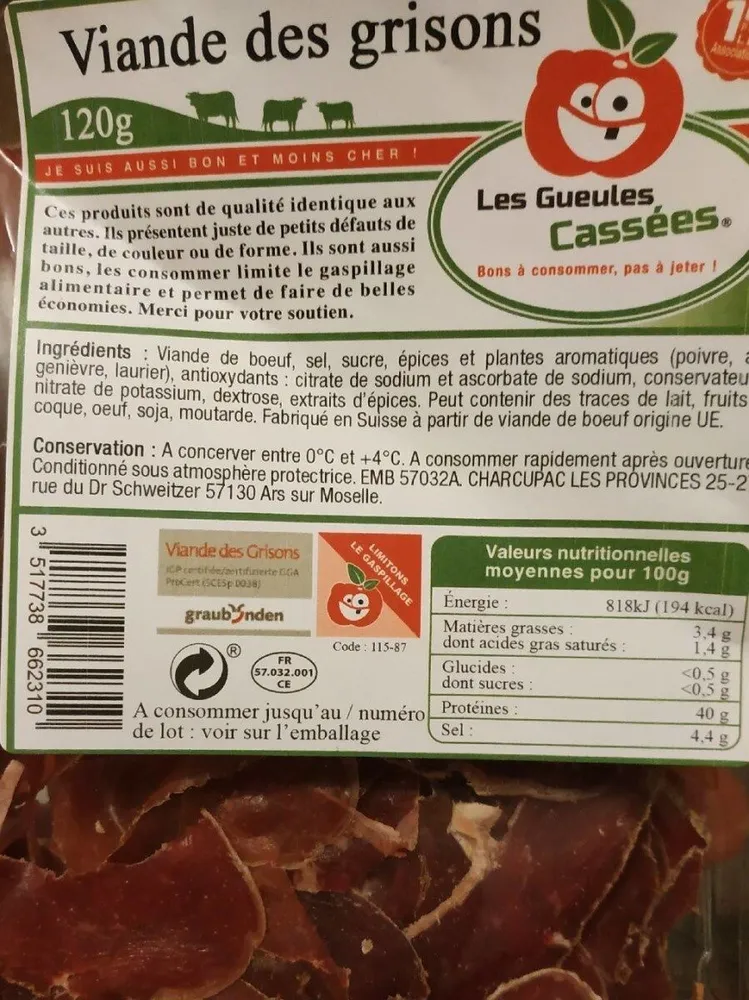Viande des grisons