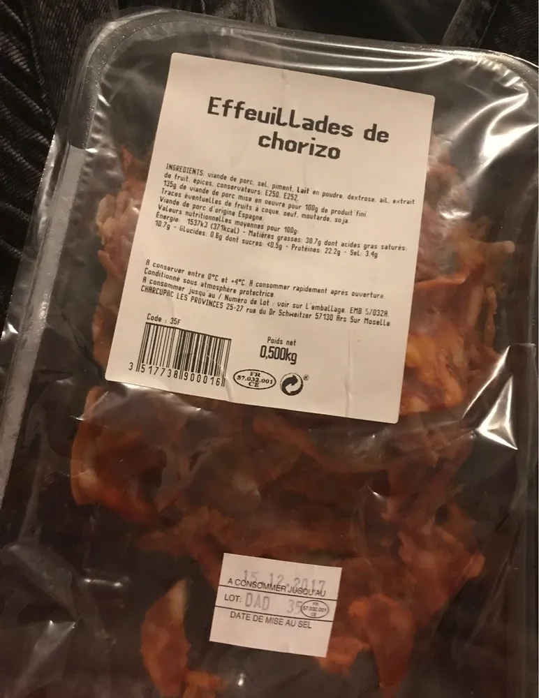 Effeuillades de chorizo