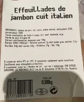 Effeuillades de jambon cuit italien