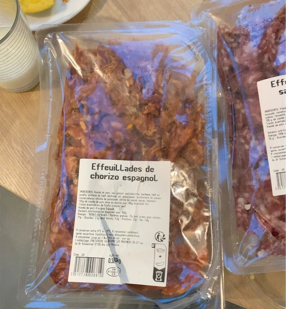 Effeuillade de chorizo espagnol
