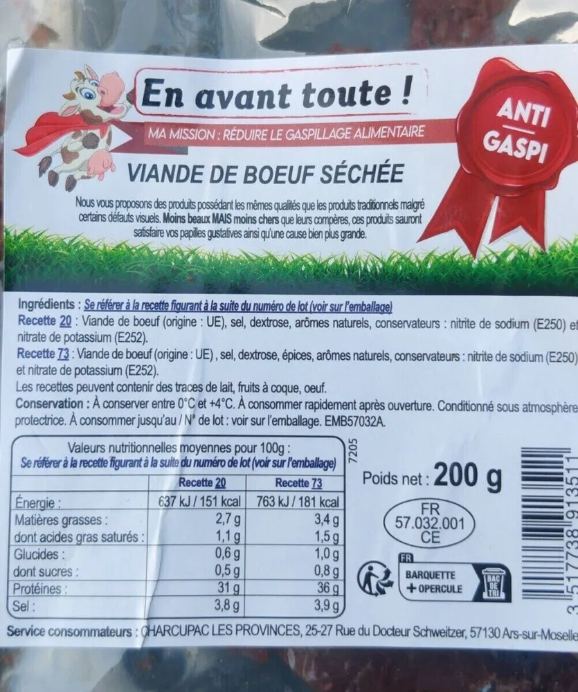 Viande de boeuf Séchée