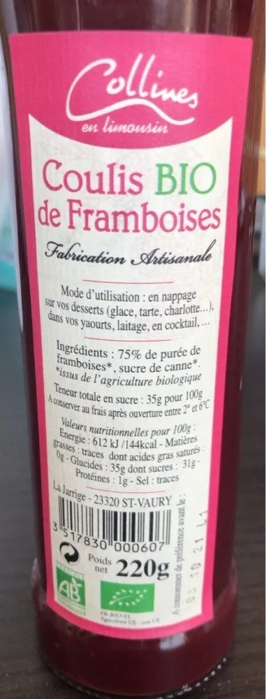Coulis Framboise "Collines"