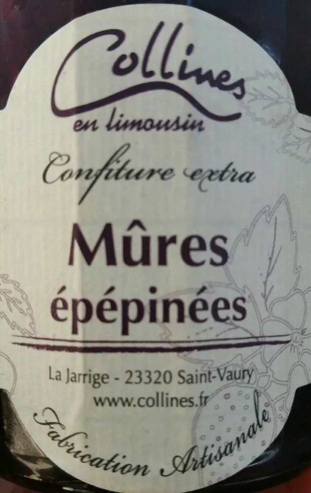 Confiture extra de mûres épépinées
