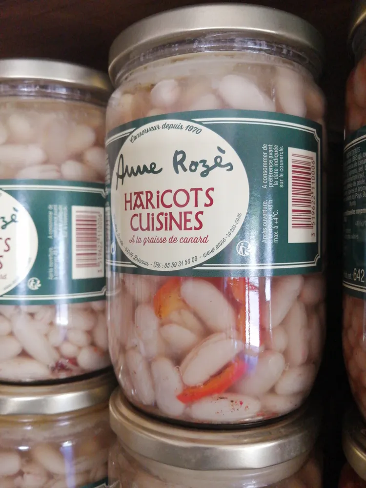 Haricots cuisinés à la graisse de canard