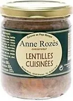 Lentilles cuisinees ANNE ROZES
