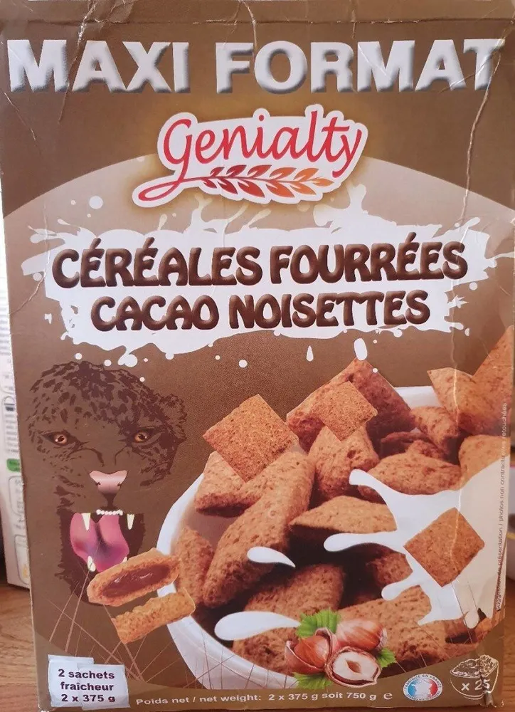Céréales fourrées cacao noisettes