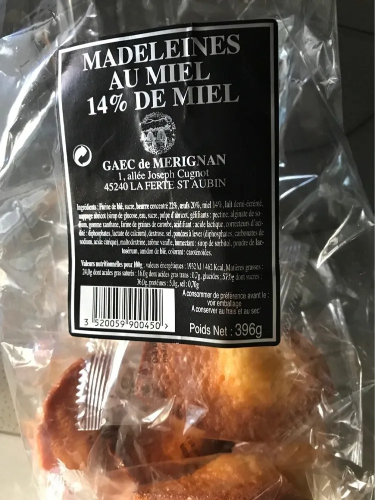 Madeleines au miel