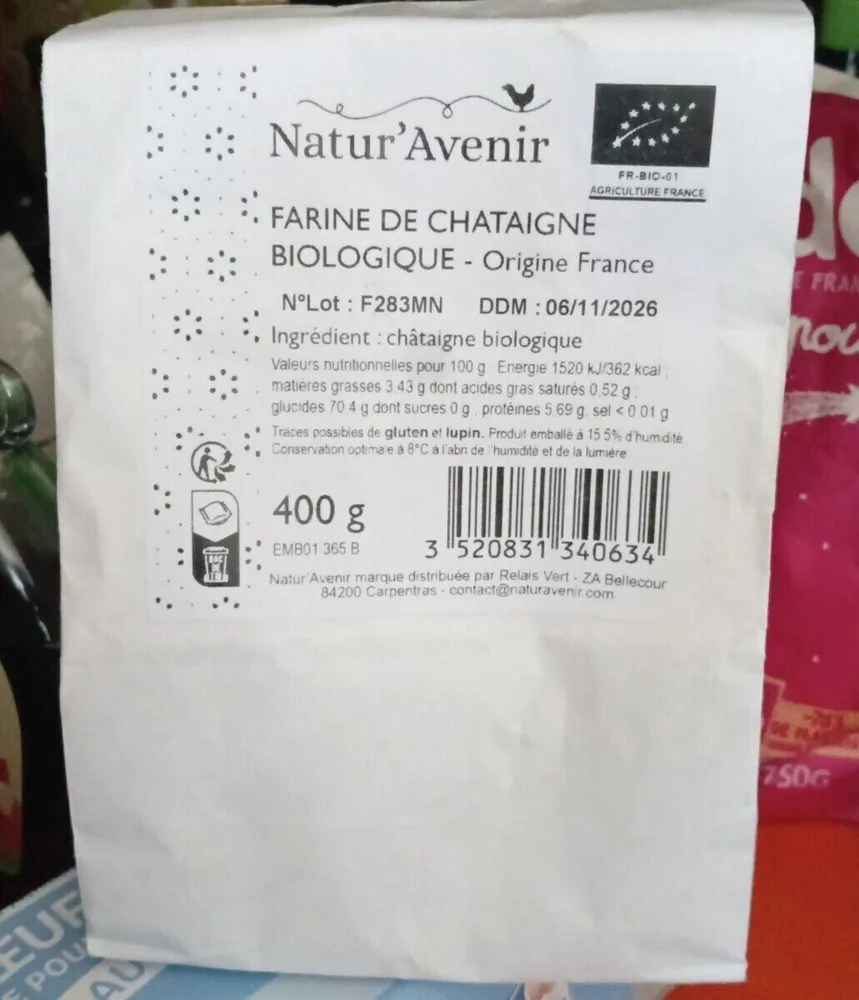 Farine de châtaignes biologique
