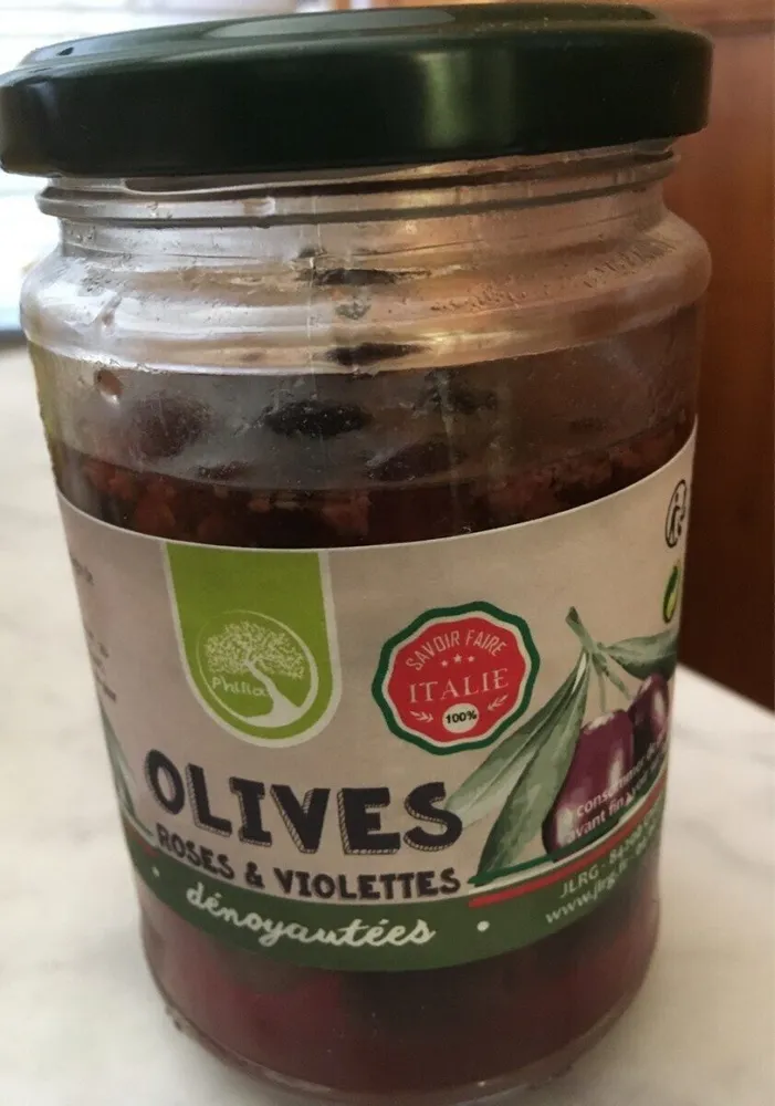 Olives roses et violettes