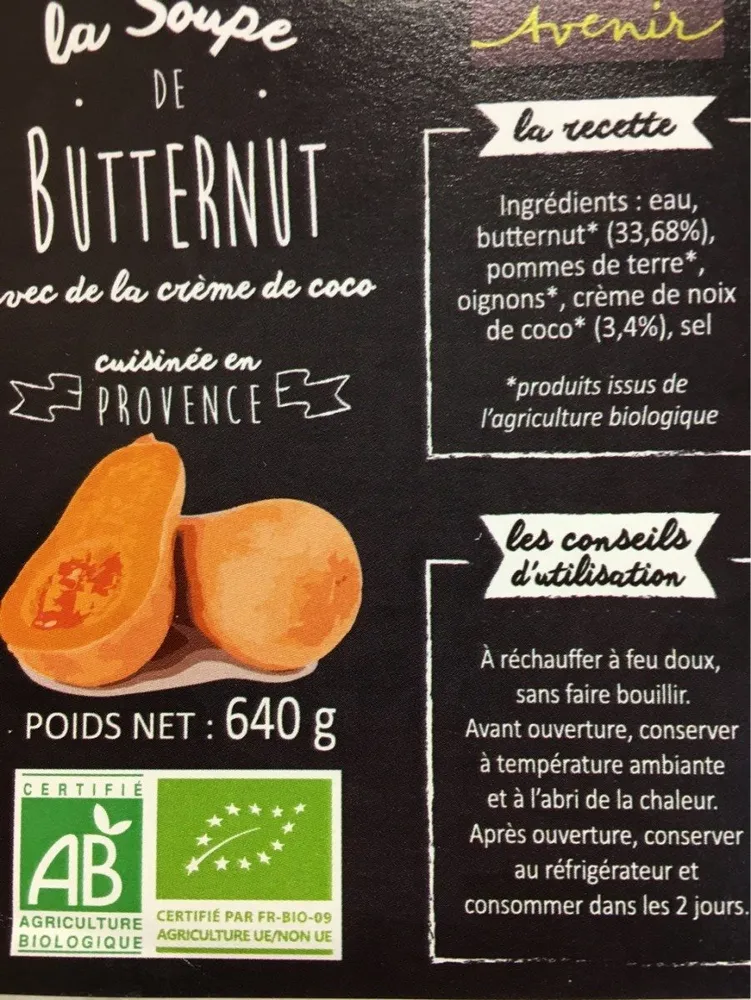 Soupe butternut coco