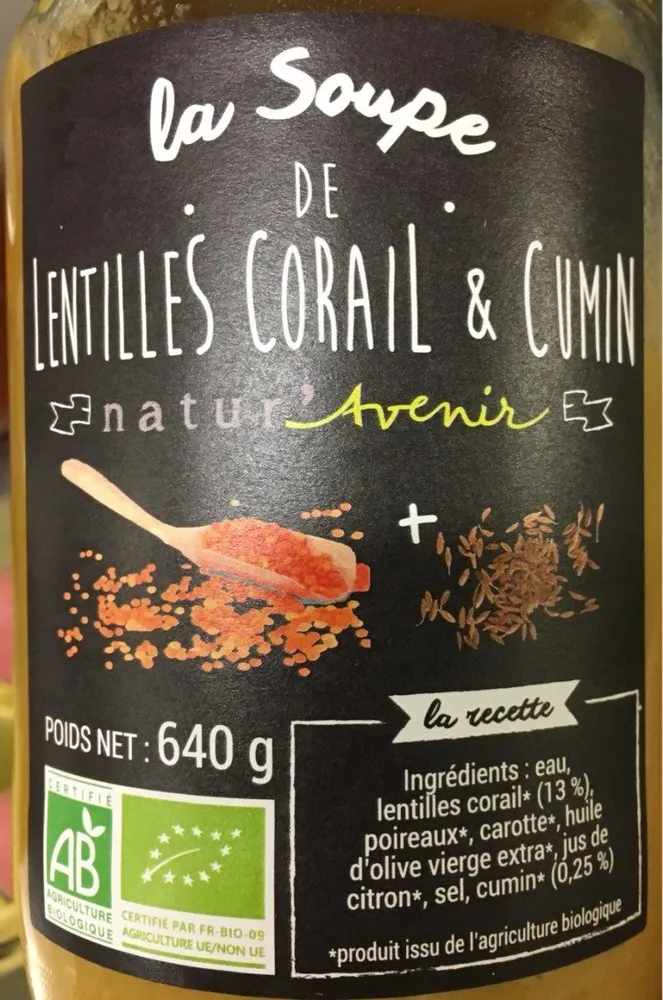 Soupe lentilles corail cumin