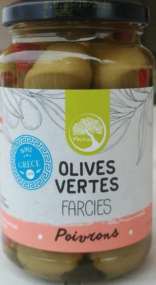 Olives vertes farcies - Poivrons