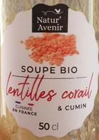 Soupe bio lentilles corail & cumin