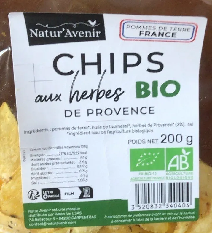 Chips aux herbes bio