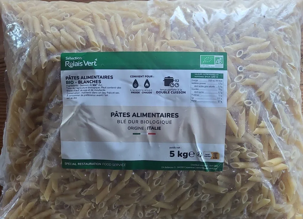 Pâtes alimentaires Bio - Blanches