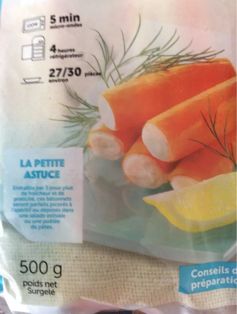 Bâtonnets de surimi saveur crabe
