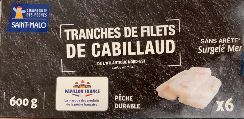 Tranches de filets de cabillaud