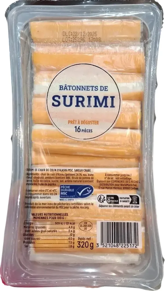 Bâtonnets de surimi