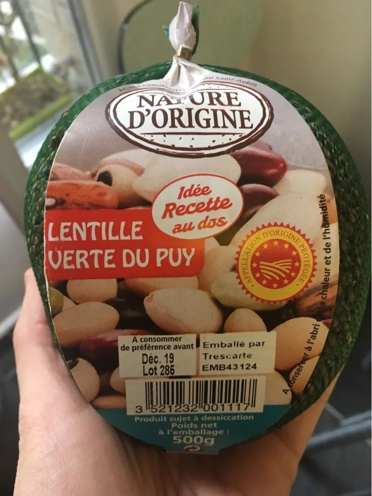 LENTILLES VERTES DU PUY 500G NATURE D'ORIGINE