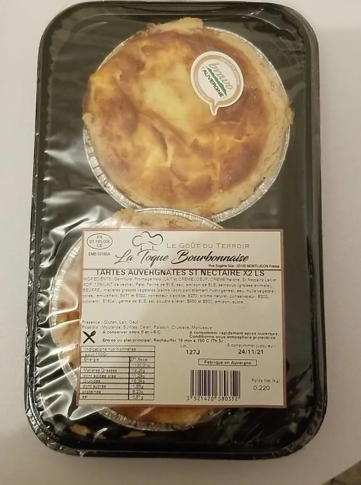 Tartes auvergnates st nectaire