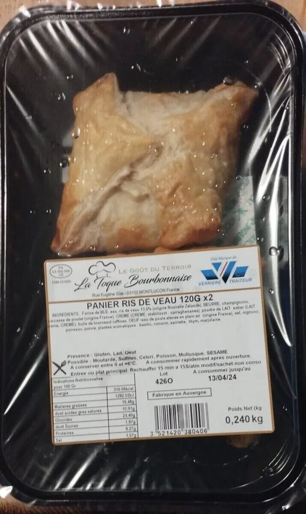 Panier Ris de Veau 120g x 2