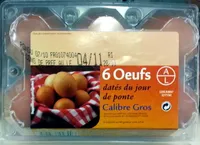 Oeufs datés du jour de ponte (x 6) Calibre Gros