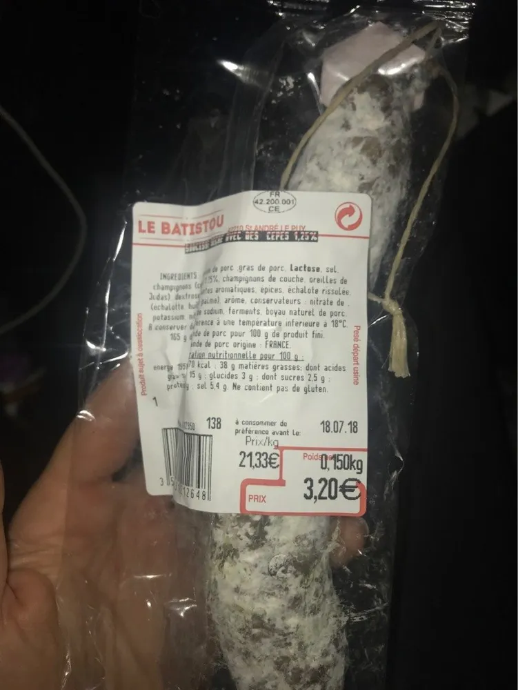 Saucisse seche cepes