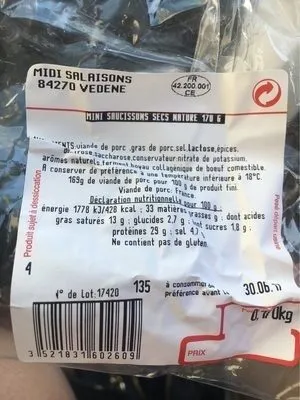 Saucisson mini nature