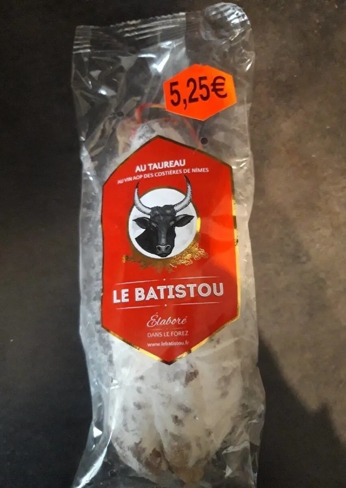 Saucisson au taureau au vin aop des côtières de nimes