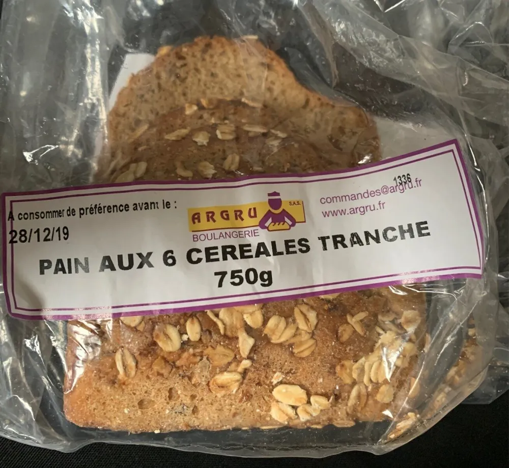 Pain aux 6 cereales tranche