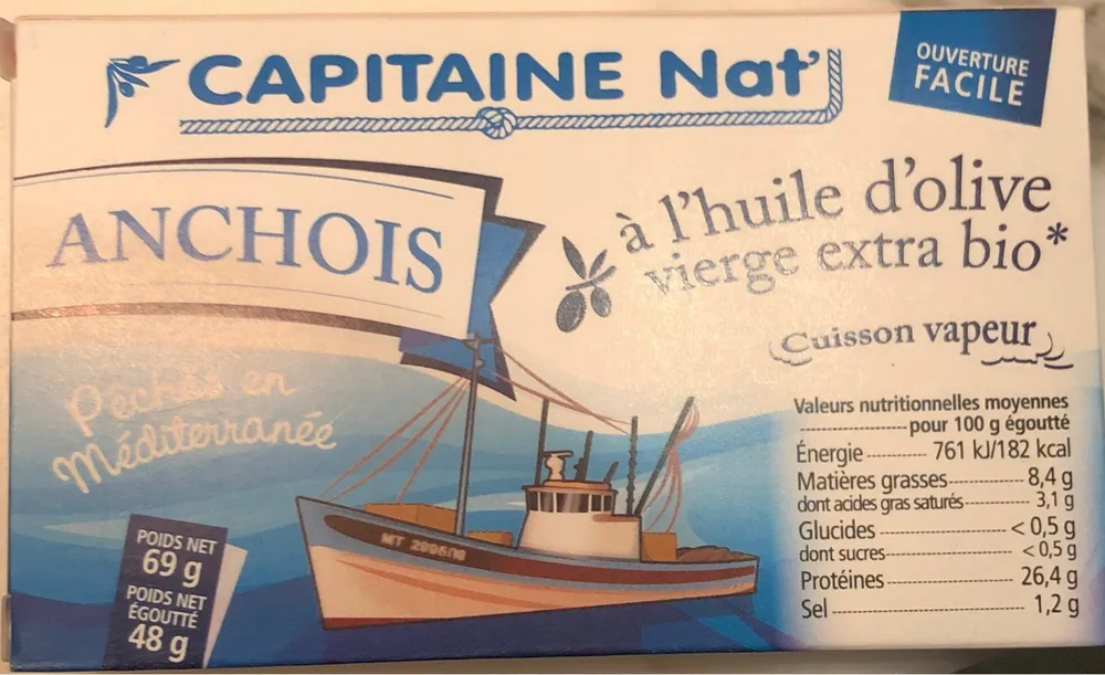 Anchois cuisson vapeur à l'huile d'olive