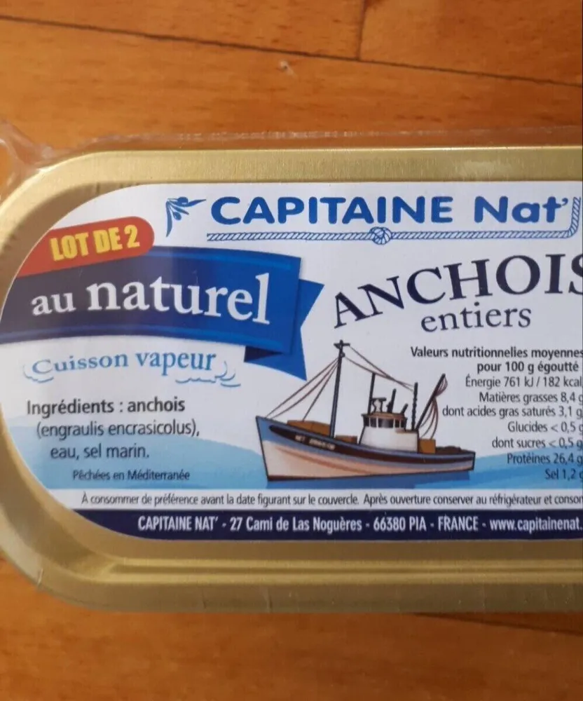Anchois entiers au naturel