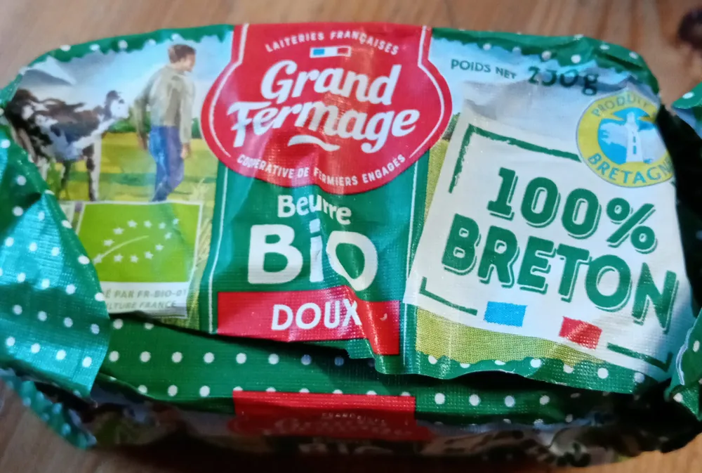 Beurre moulé biologique doux