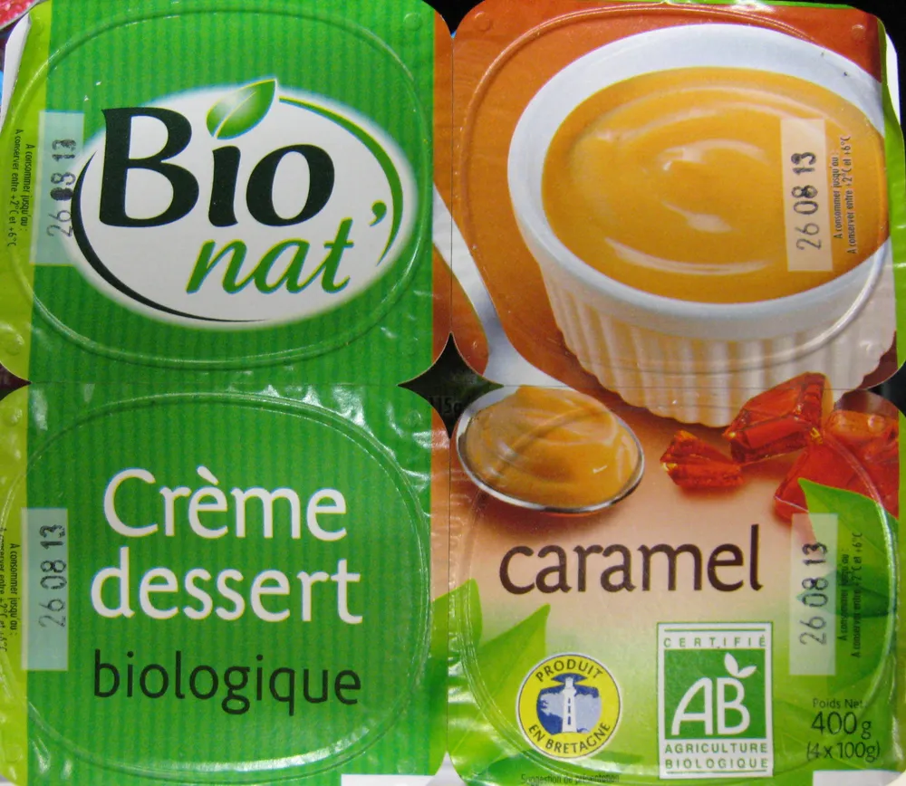 Crème dessert caramel Bio