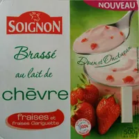 Brassé au lait de chèvre fraises et fraises Gariguette